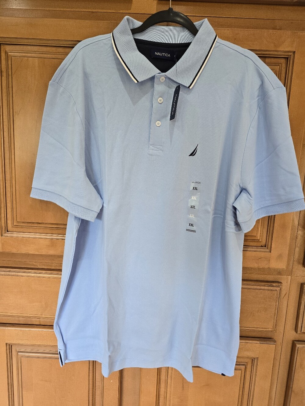 Nautica Men’s Light Blue Polo with Contrast Trim XXL